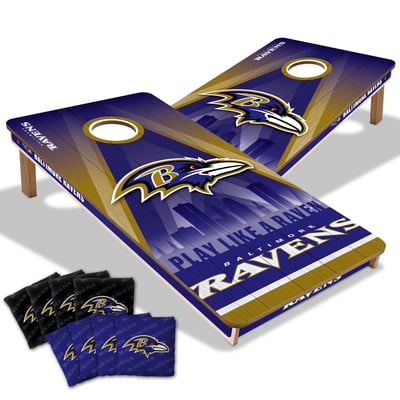 Baltimore Ravens 2' x 4' City Scape Wood Cornhole Game with Bags