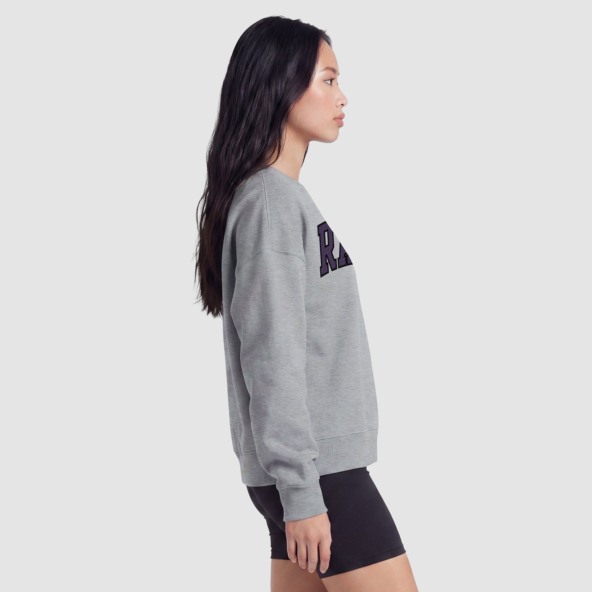Sweat-shirt à doublure contrastée Baltimore Ravens Champion pour femme - Gris chiné