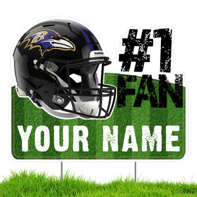 Baltimore Ravens #1 Fan Personalized Lawn Sign