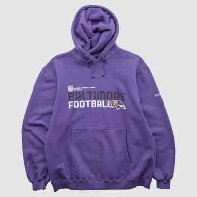 Baltimore Ravens Reebok 2000s Hooded Pullover Sweatshirt - Purple - L by Fanatics Real Vintage
