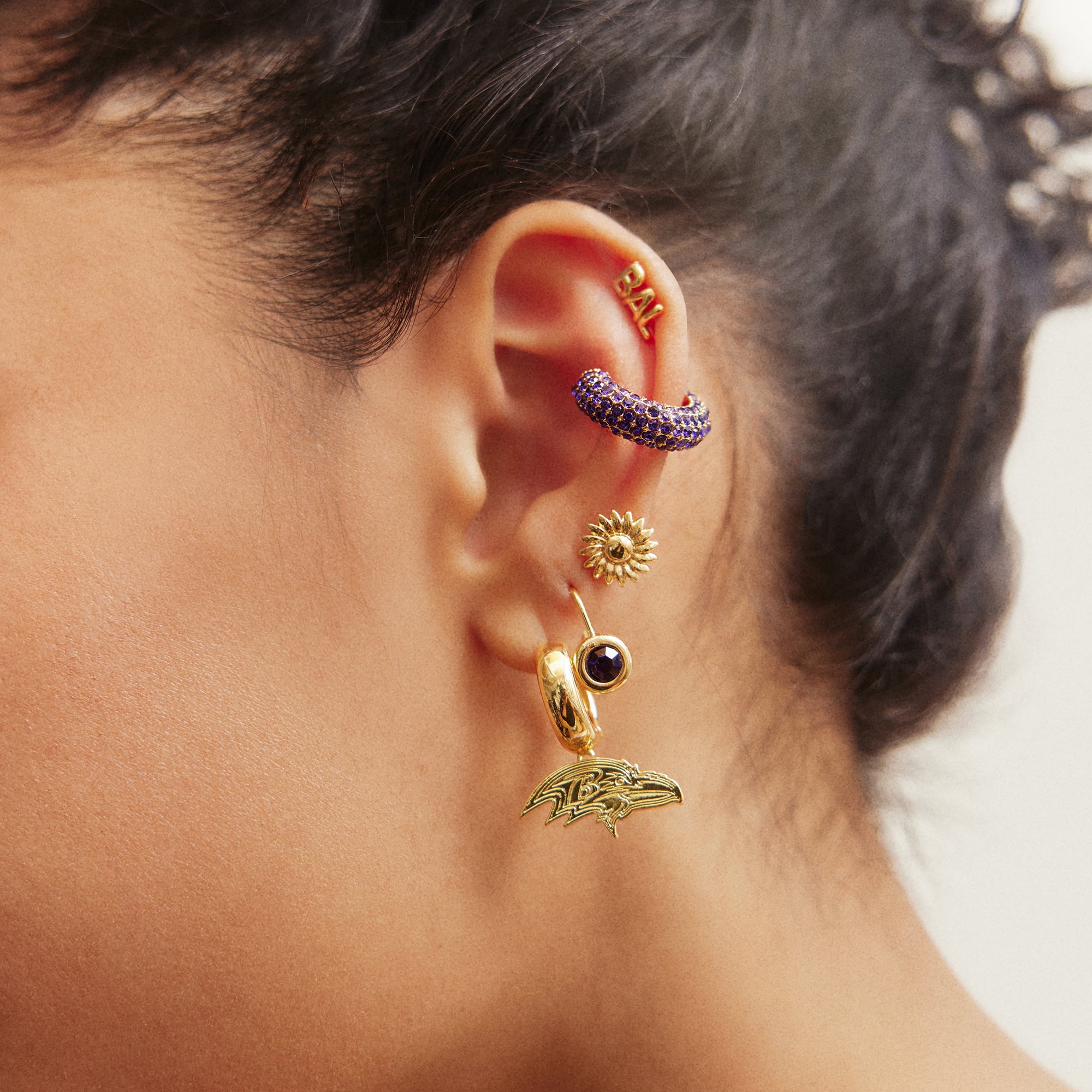 BaubleBar Baltimore Ravens Mixed Earring Set