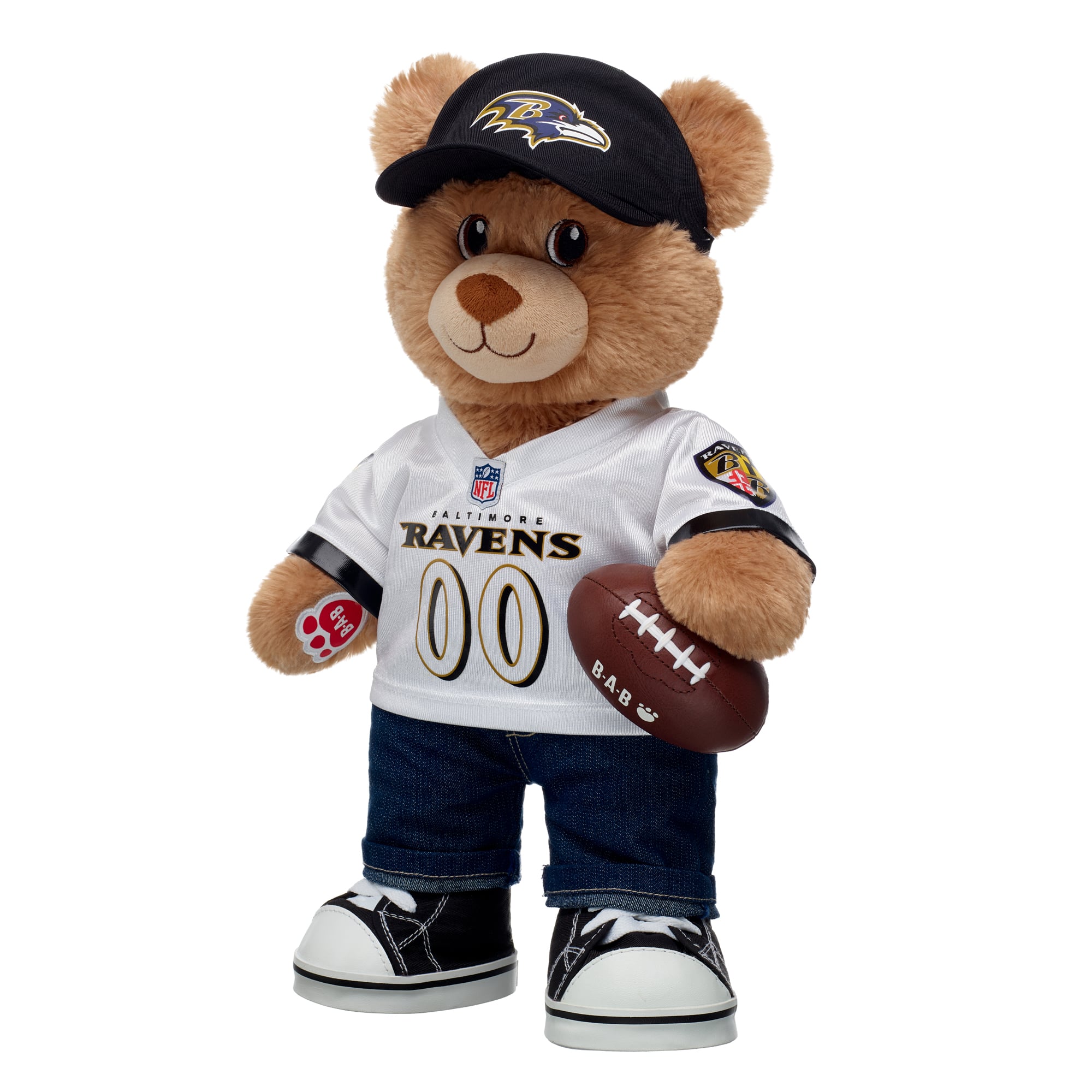Coffret cadeau ours en peluche Build-A-Bear Baltimore Ravens Happy Hugs