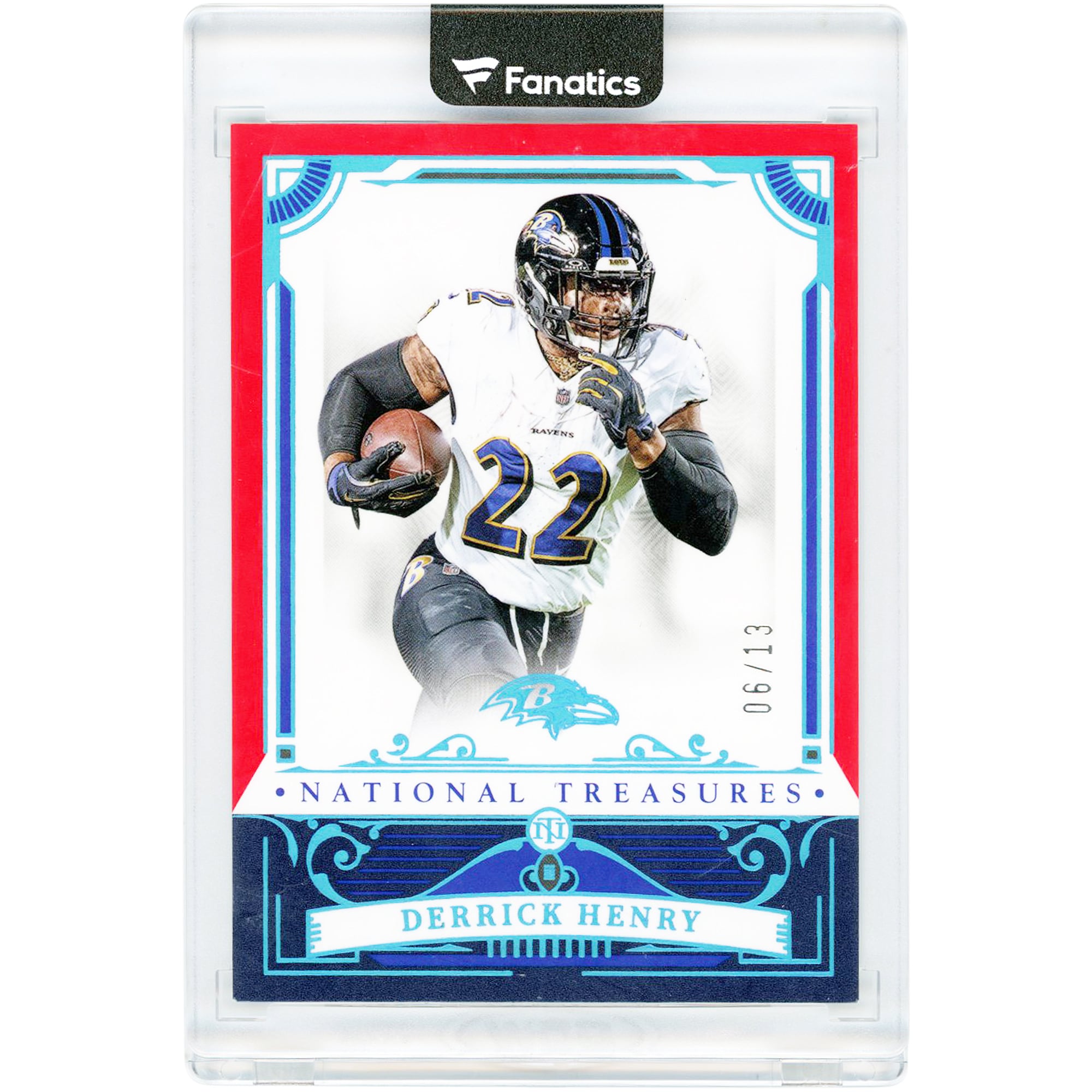 Carte Derrick Henry Baltimore Ravens 2025 Panini National Treasures Stars & Stripes n° 6 (6/13)