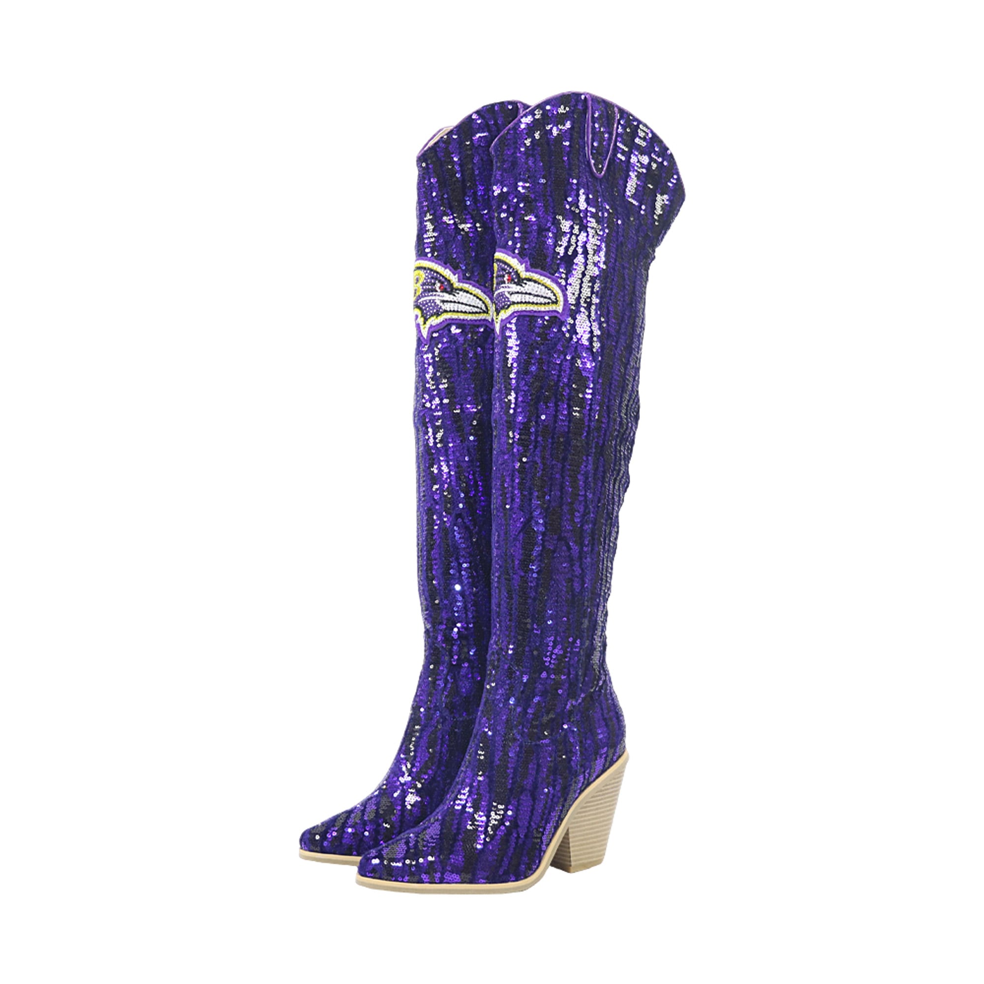 Bottes cuissardes à sequins bicolores FABGATING de Cuce Baltimore Ravens