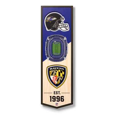 Baltimore Ravens Fanpoint 6'' x 19'' 3D StadiumView Banner