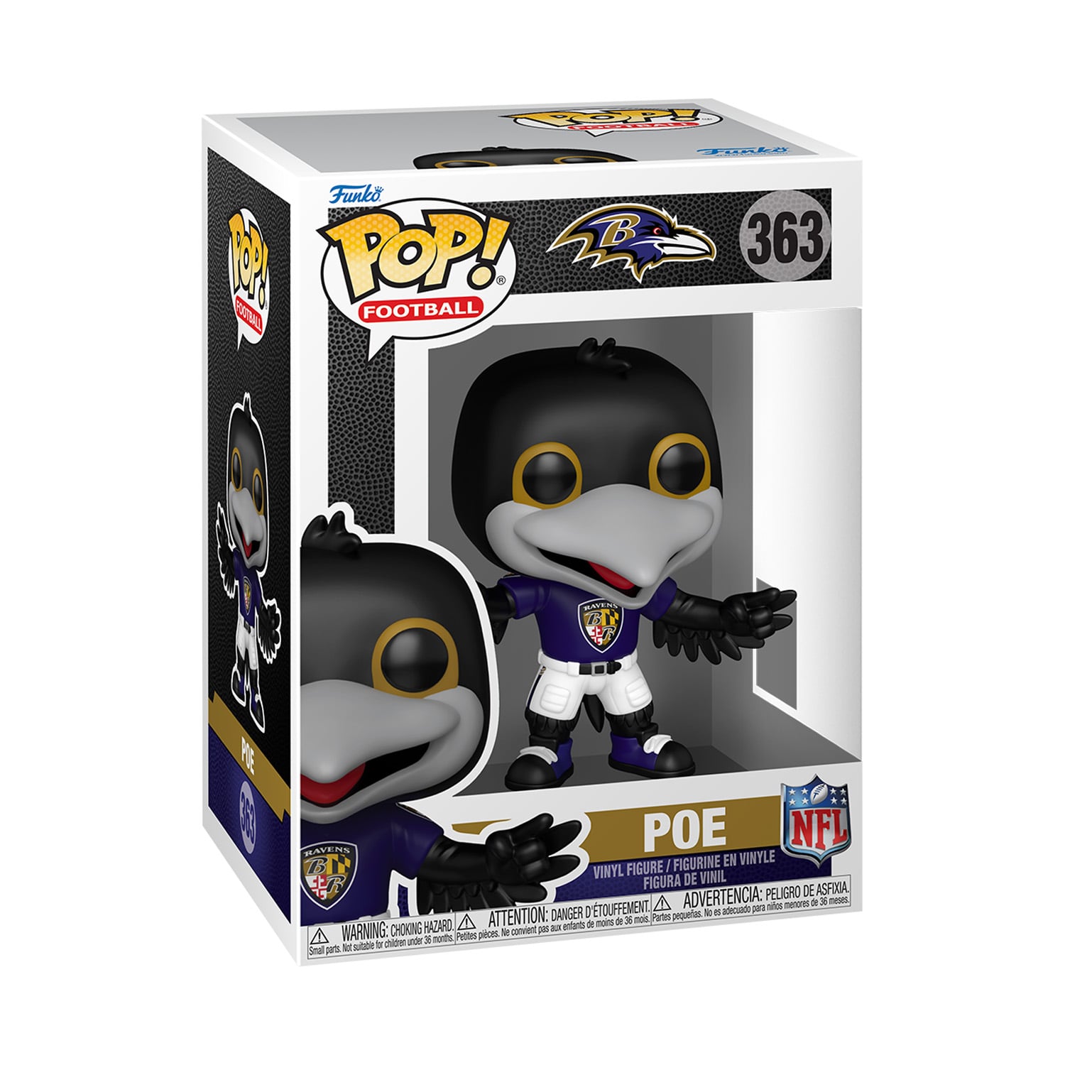 Figurine Funko Pop! Pop! en vinyle Poe, mascotte des Ravens de Baltimore (NFL)