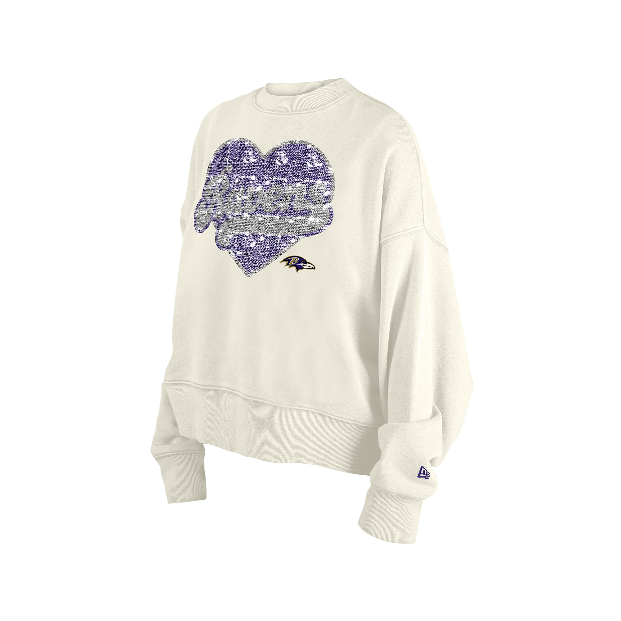 Sweat-shirt à sequins réversibles New Era beige clair pour fille