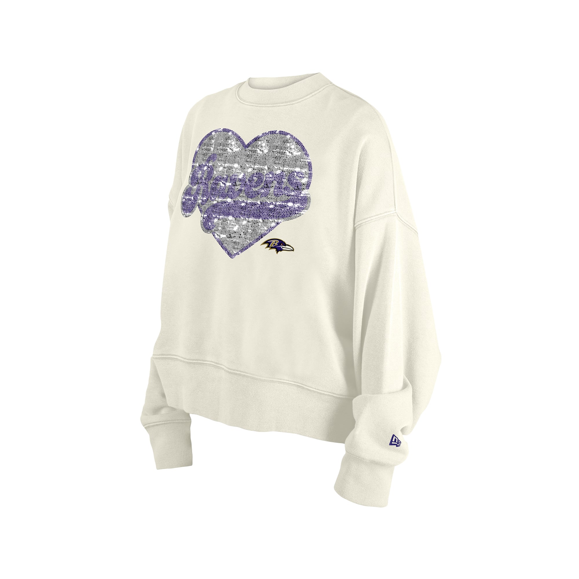 Sweat-shirt à sequins réversibles New Era beige clair pour fille