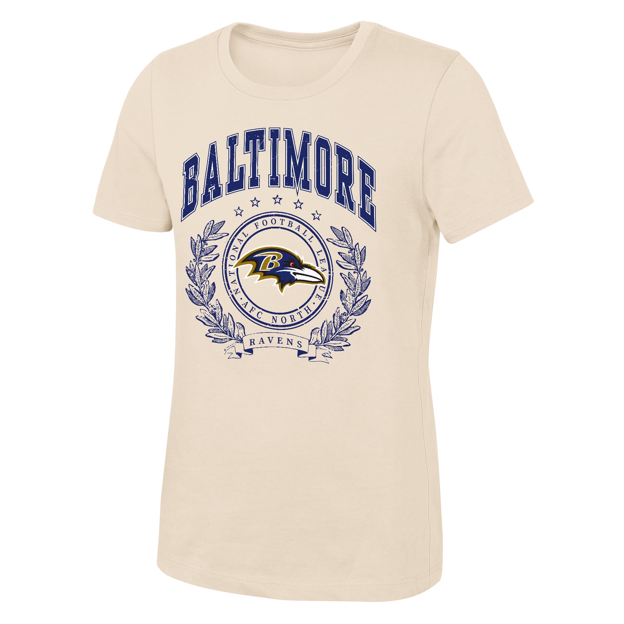 Girls Youth Outerstuff  Natural Baltimore Ravens Undefeated T-Shirt