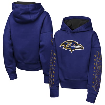 Baltimore Ravens Outerstuff Girls Youth Miss Tailgate Color Block Hoodie - Purple