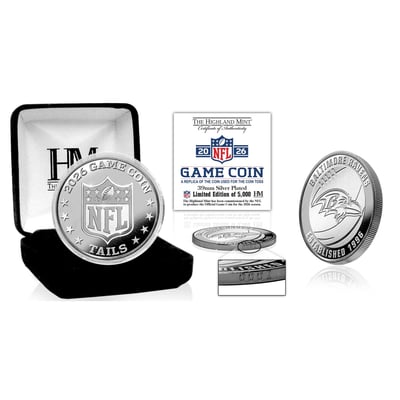 Baltimore Ravens Highland Mint Limited-Edition 2026 Silver-Plated Game Flip Coin
