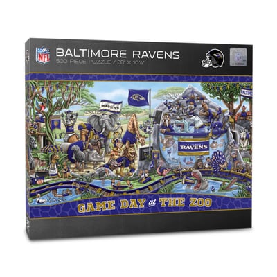 Baltimore Ravens IDNA 10.5" x 28" Game Day at the Zoo 500-Piece Puzzle