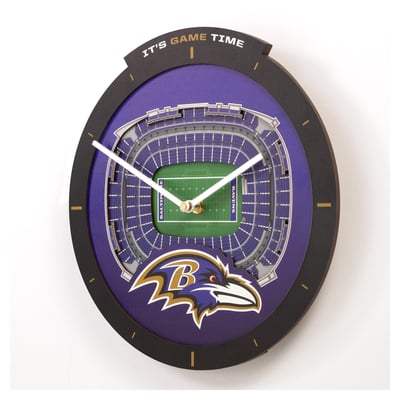 Baltimore Ravens IDNA StadiumView 3D Wall Clock