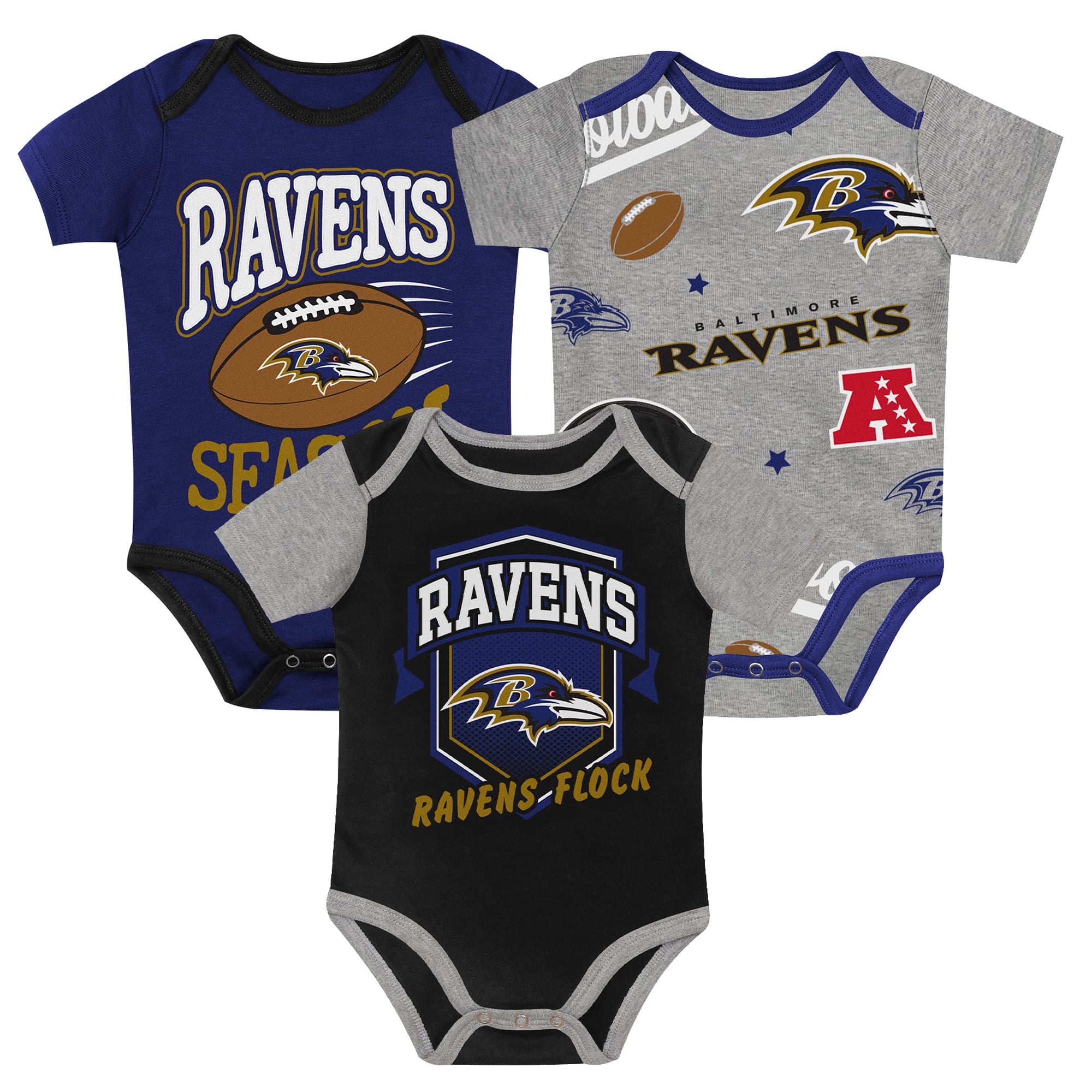 Infant Outerstuff Baltimore Ravens First Round Pick 3-Piece Bodysuit Set