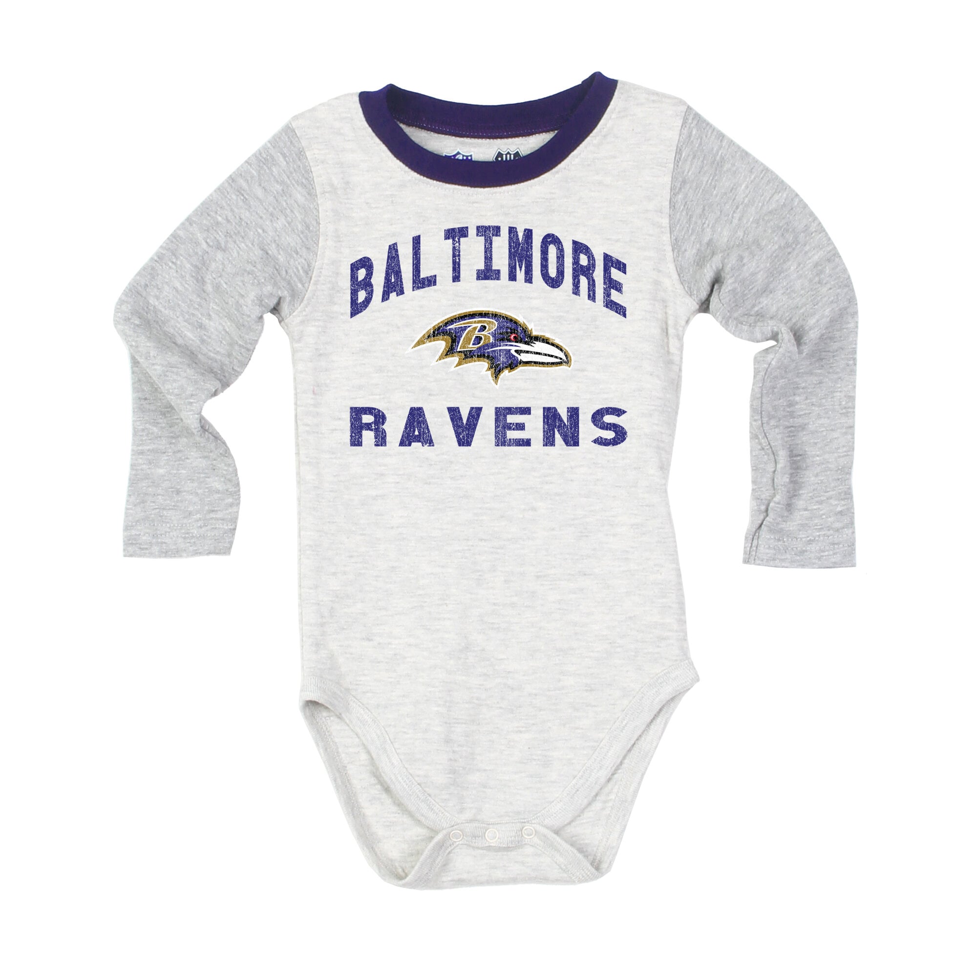 Ensemble body à manches longues et pantalon pour bébé Wes & Willy Heather Gray Baltimore Ravens Jie Hopper
