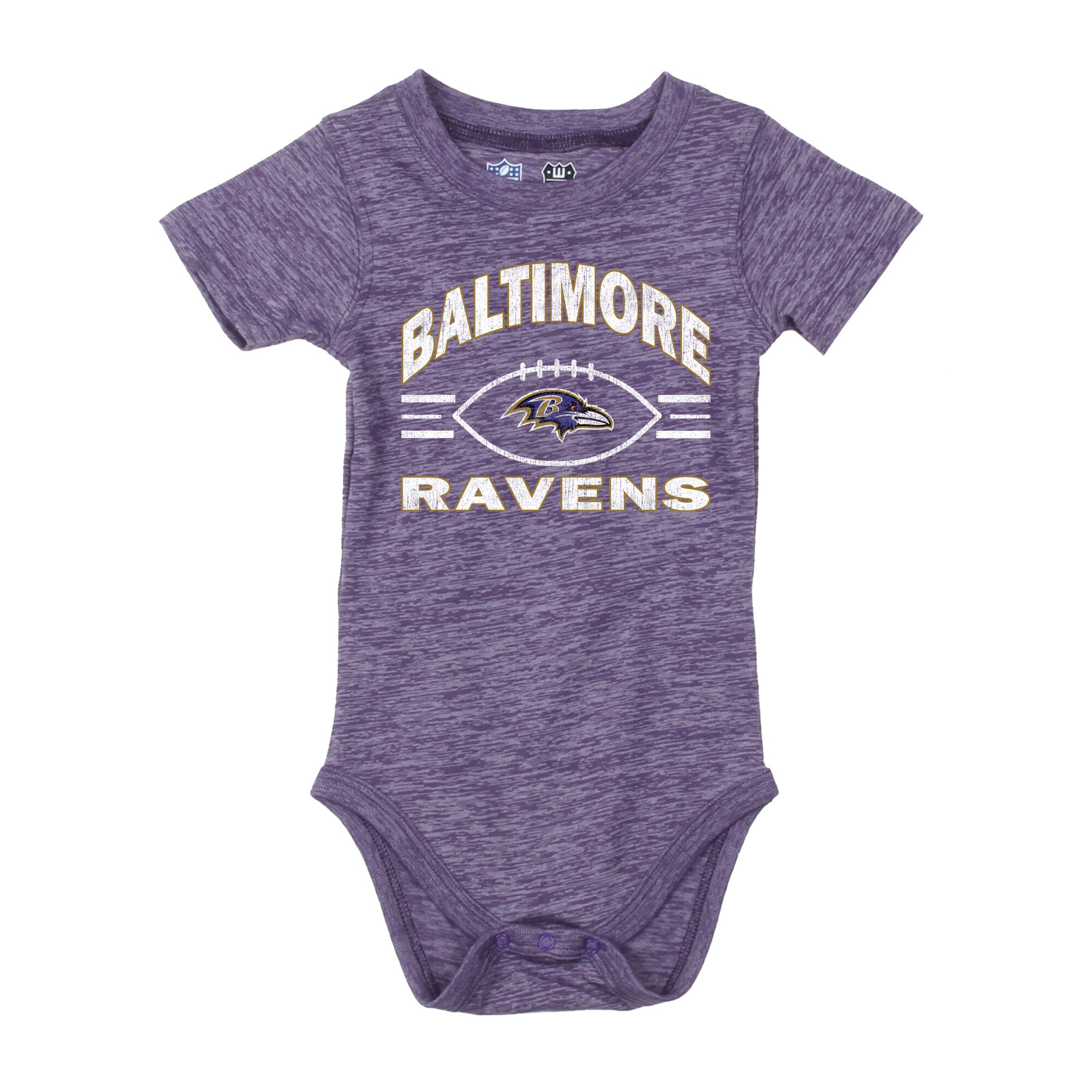 Ensemble body et short pour bébé Wes & Willy violet/noir Baltimore Ravens Cloudy Yard Hopper