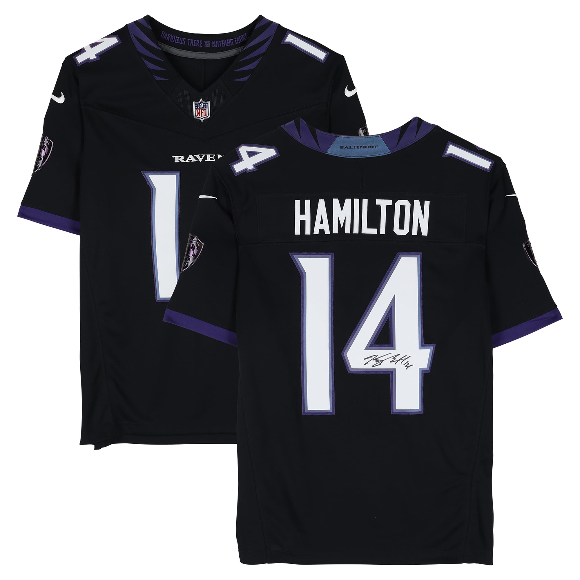 Kyle Hamilton Baltimore Ravens Autographed Black Nike 2026 Alternate Vapor F.U.S.E. Limited Jersey