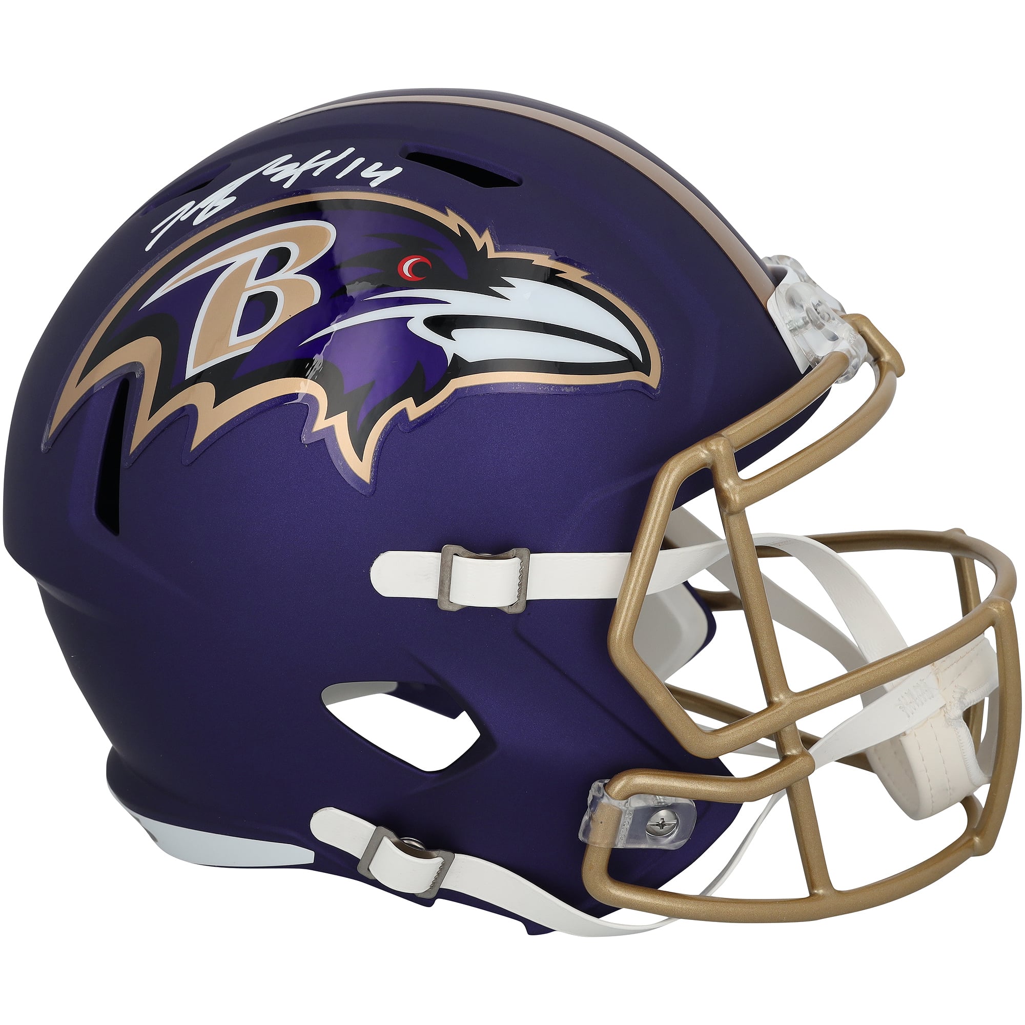 Casque réplique Riddell 2026 violet alternatif des Ravens de Baltimore, autographié par Kyle Hamilton