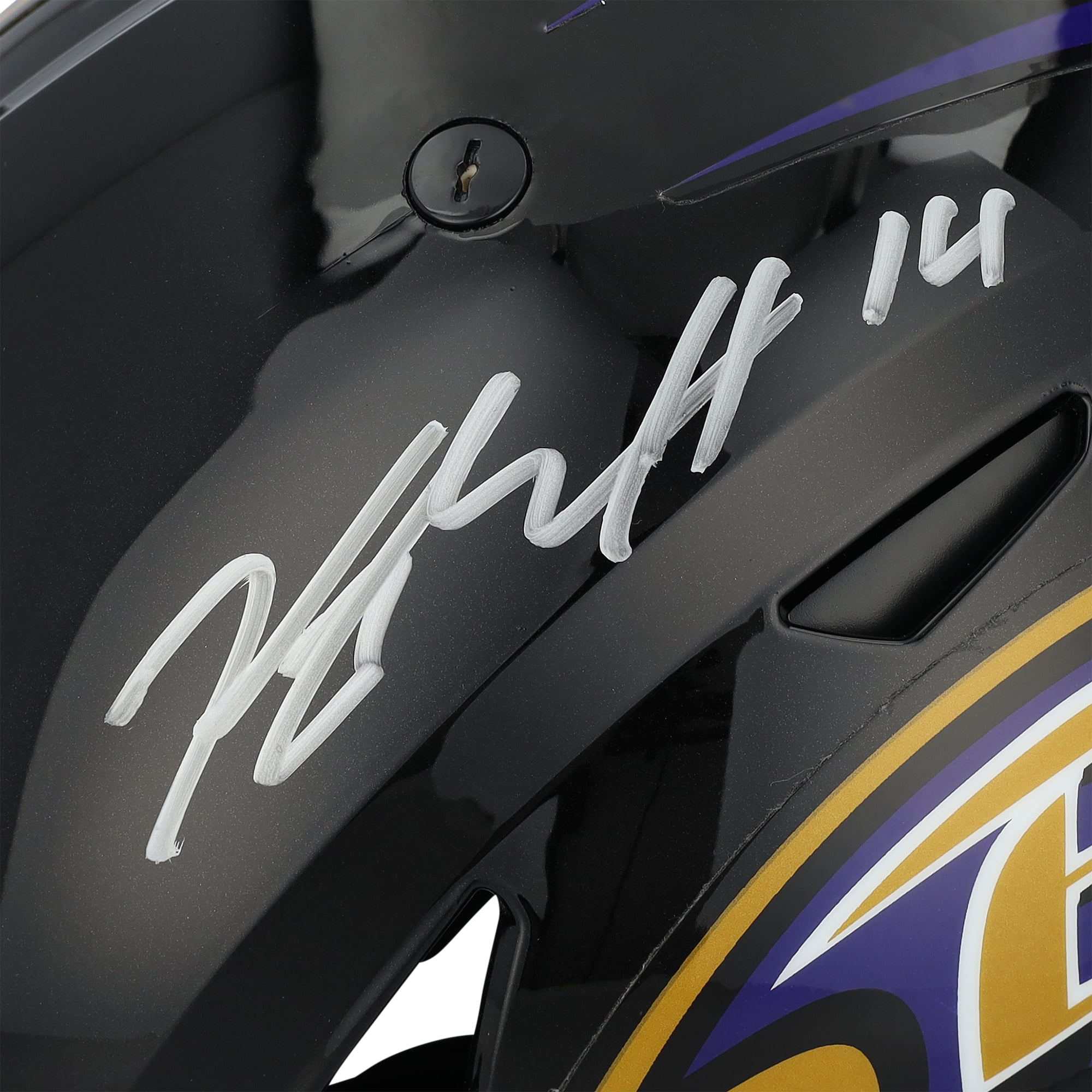Casque Riddell Speed ​​Flex Authentic autographié par Kyle Hamilton (Baltimore Ravens)