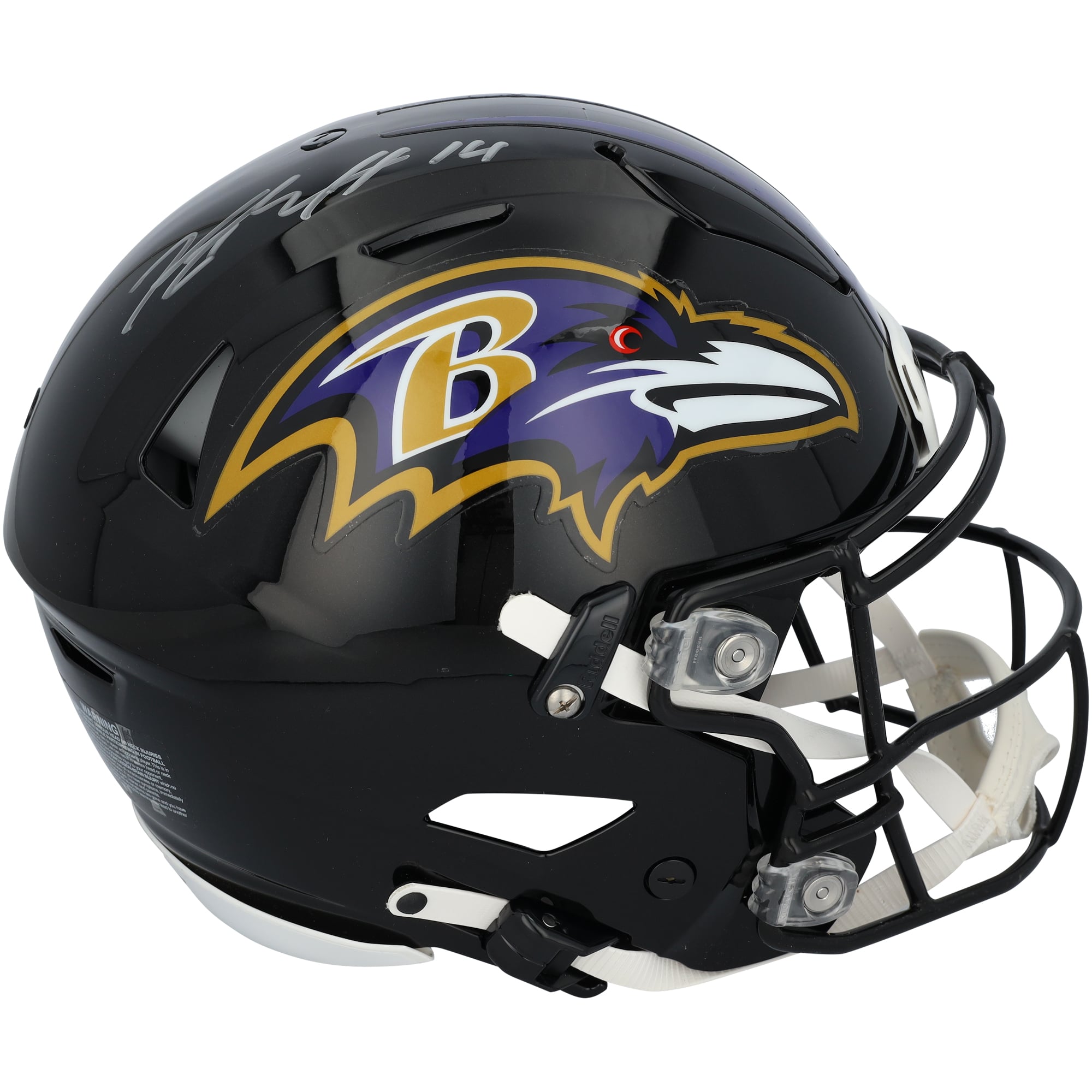 Casque Riddell Speed ​​Flex Authentic autographié par Kyle Hamilton (Baltimore Ravens)