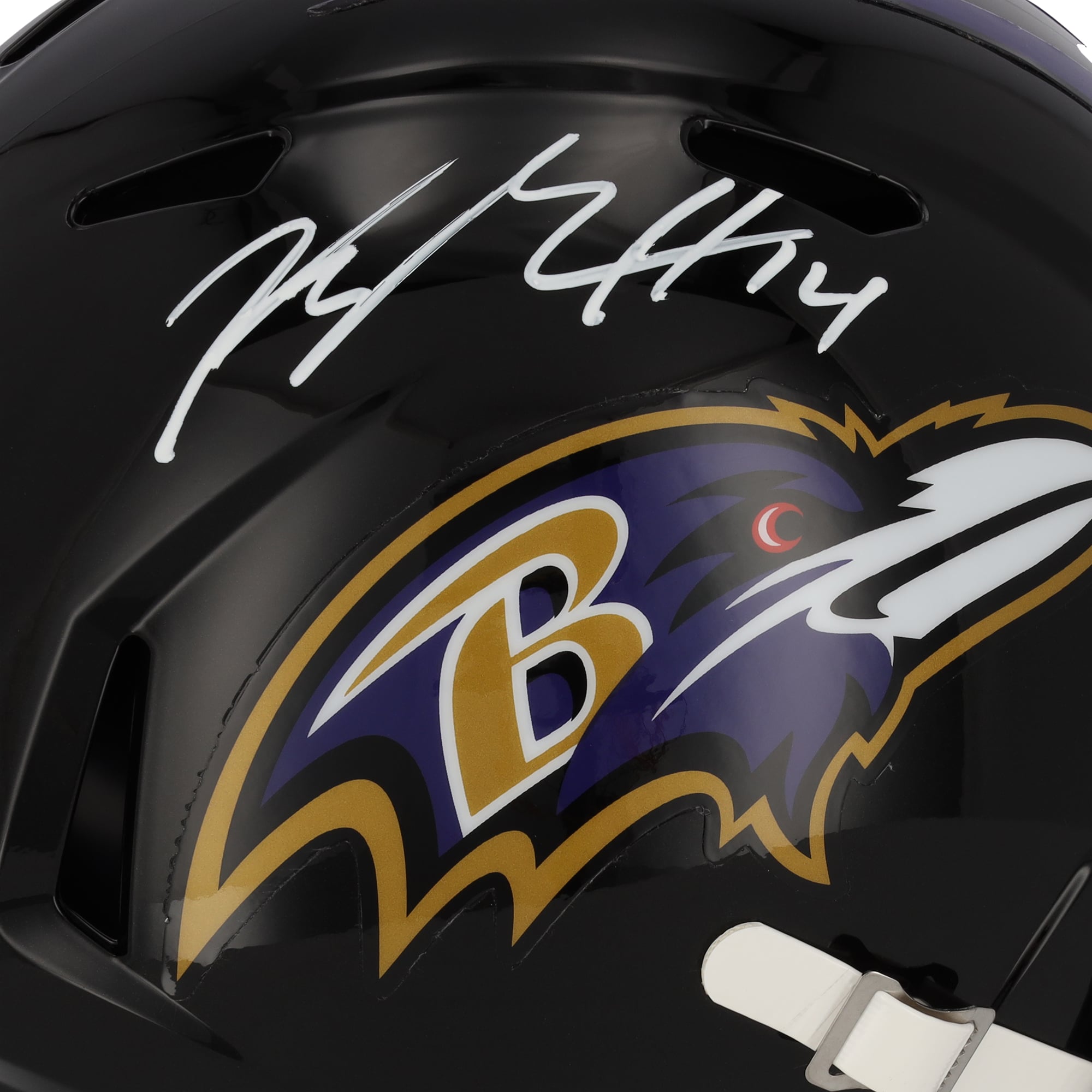Casque réplique autographié par Kyle Hamilton des Baltimore Ravens