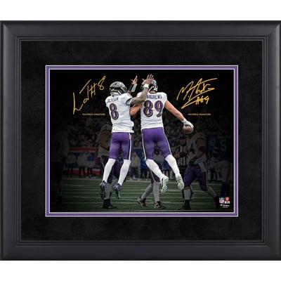 Lamar Jackson & Mark Andrews Baltimore Ravens Facsimile Signature Fanatics Authentic Framed 11" x 14" Spotlight Photograph