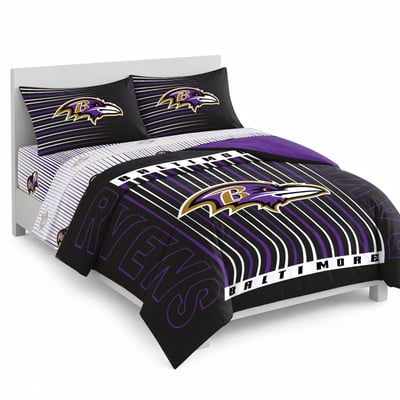 Logo Brands Baltimore Ravens Momentum Bed In A Bag - Queen