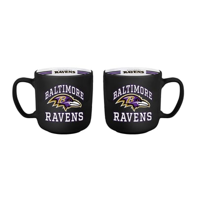 Baltimore Ravens Logo Brands Two-Piece 15oz. Stripe Mug Set