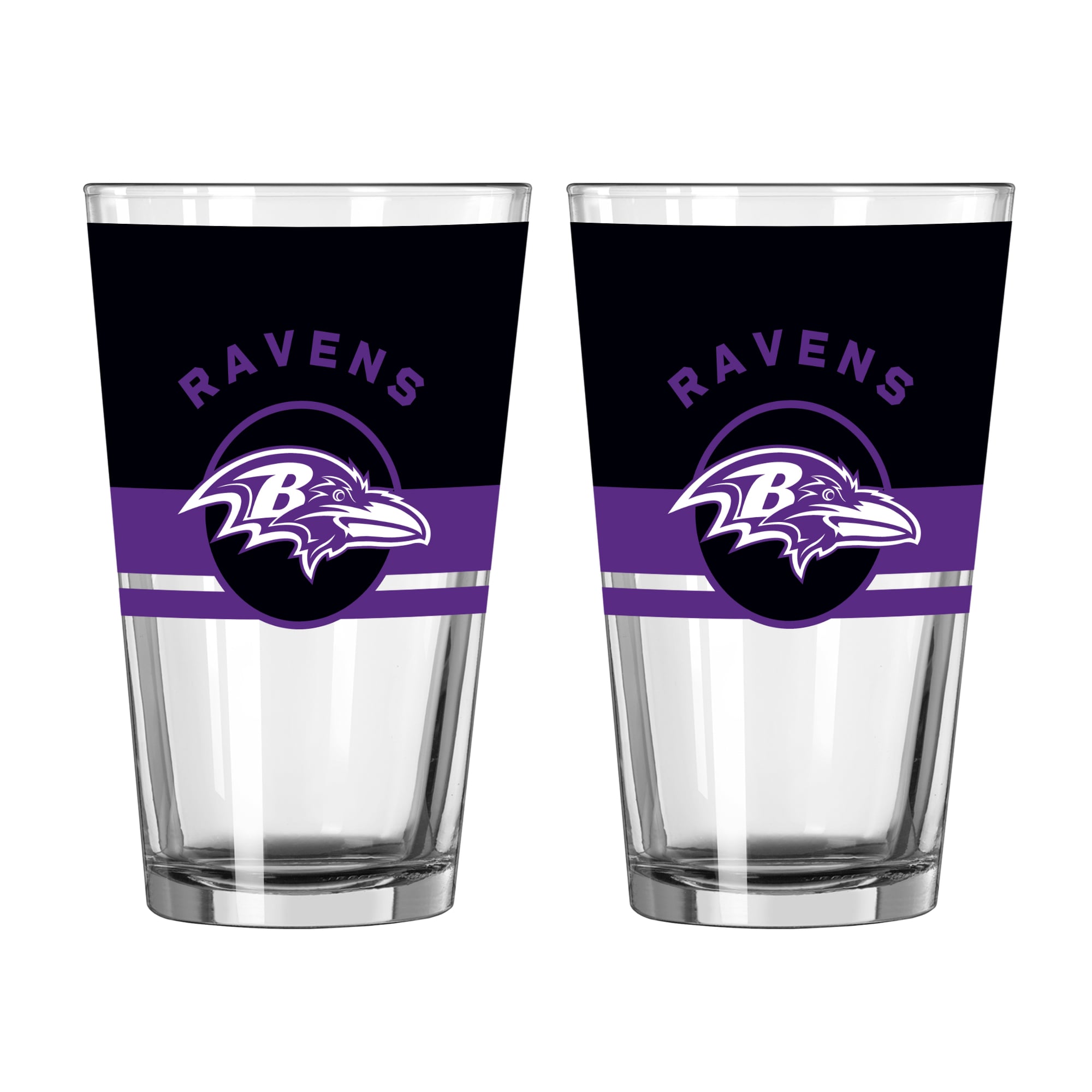 Ensemble de deux verres à bière Horizon de 473 ml (16 oz) Logo Brands Baltimore Ravens