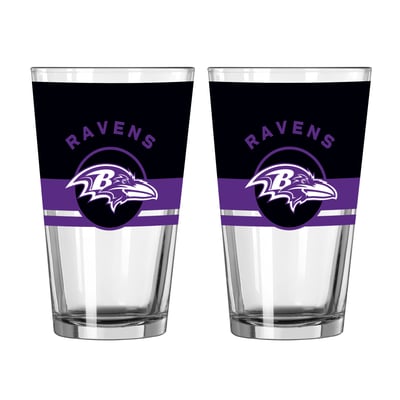 Baltimore Ravens Logo Brands Two-Piece 16oz. Horizon Pint Glass Set