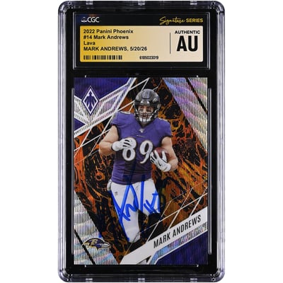 Mark Andrews Baltimore Ravens Autographed 2022 Panini Phoenix Lava #14 #/175 CGC Fanatics Witnessed Authenticated Card
