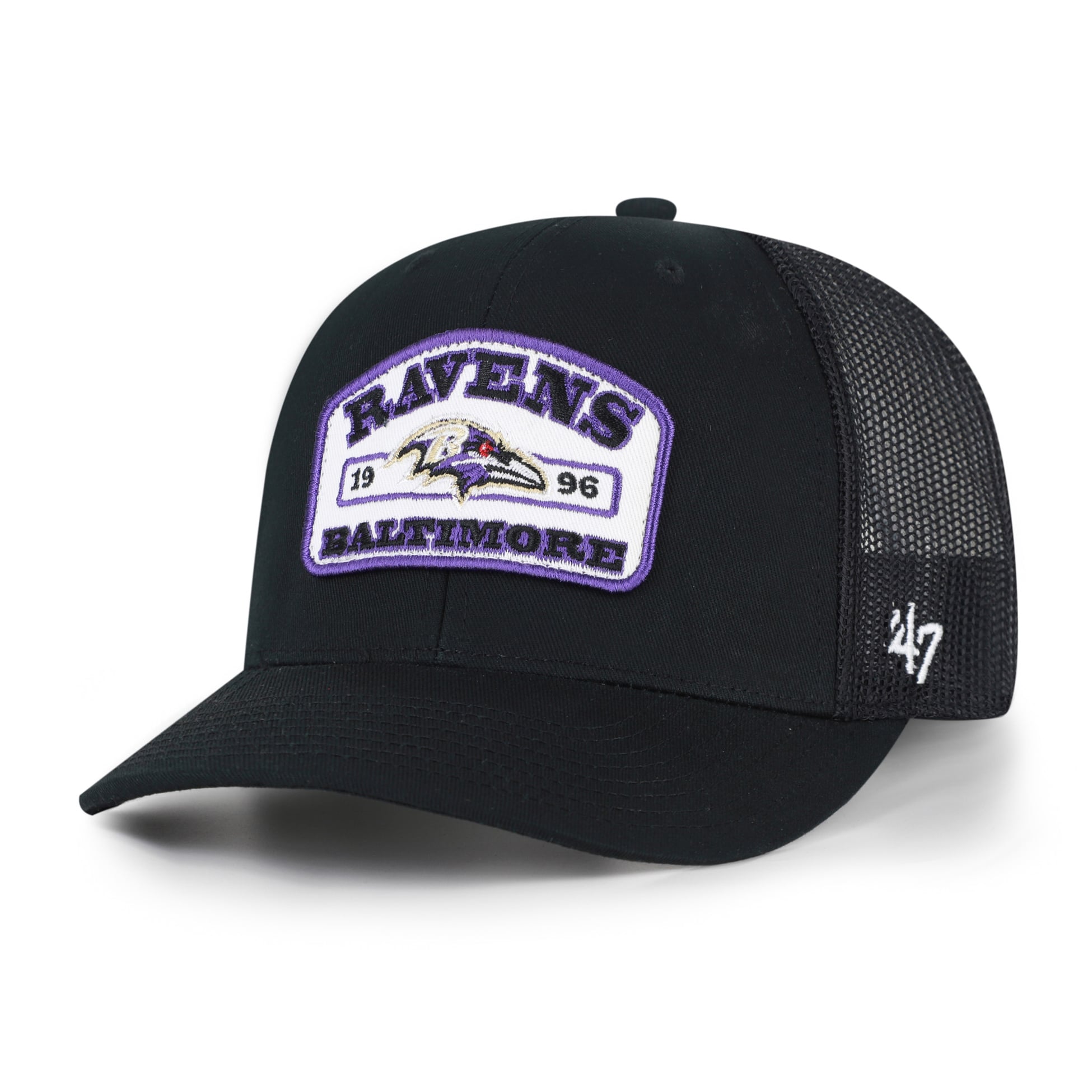 Men's '47 Black Baltimore Ravens  Roadway Adjustable Trucker Hat
