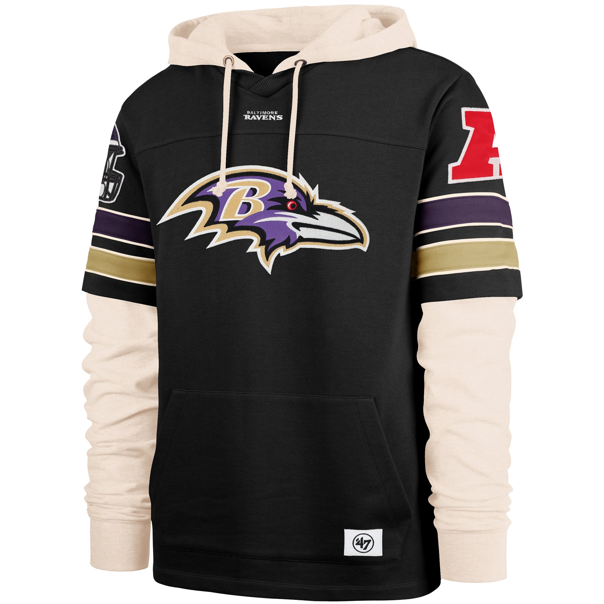 Sweat à capuche noir '47 pour homme des Baltimore Ravens Split Zone Cornerback Duo