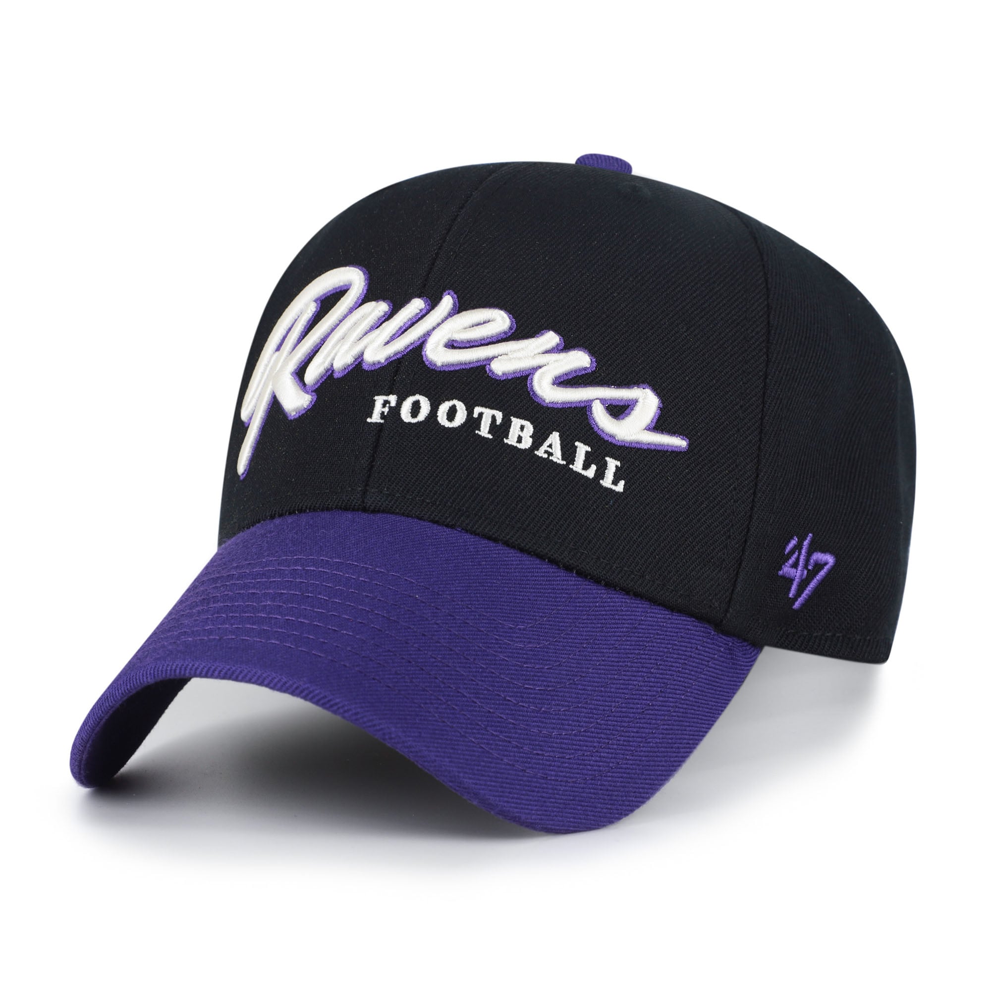 Men's '47 Black Baltimore Ravens Throwback MVP Adjustable Hat