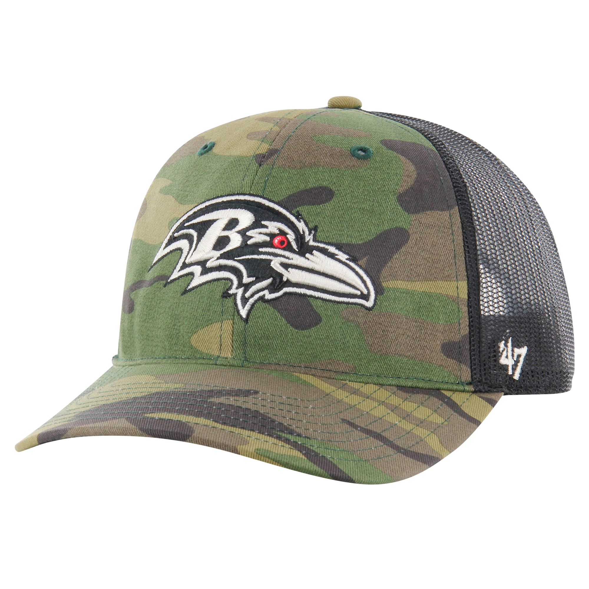 Men's '47 Camo Baltimore Ravens Trucker Adjustable Hat