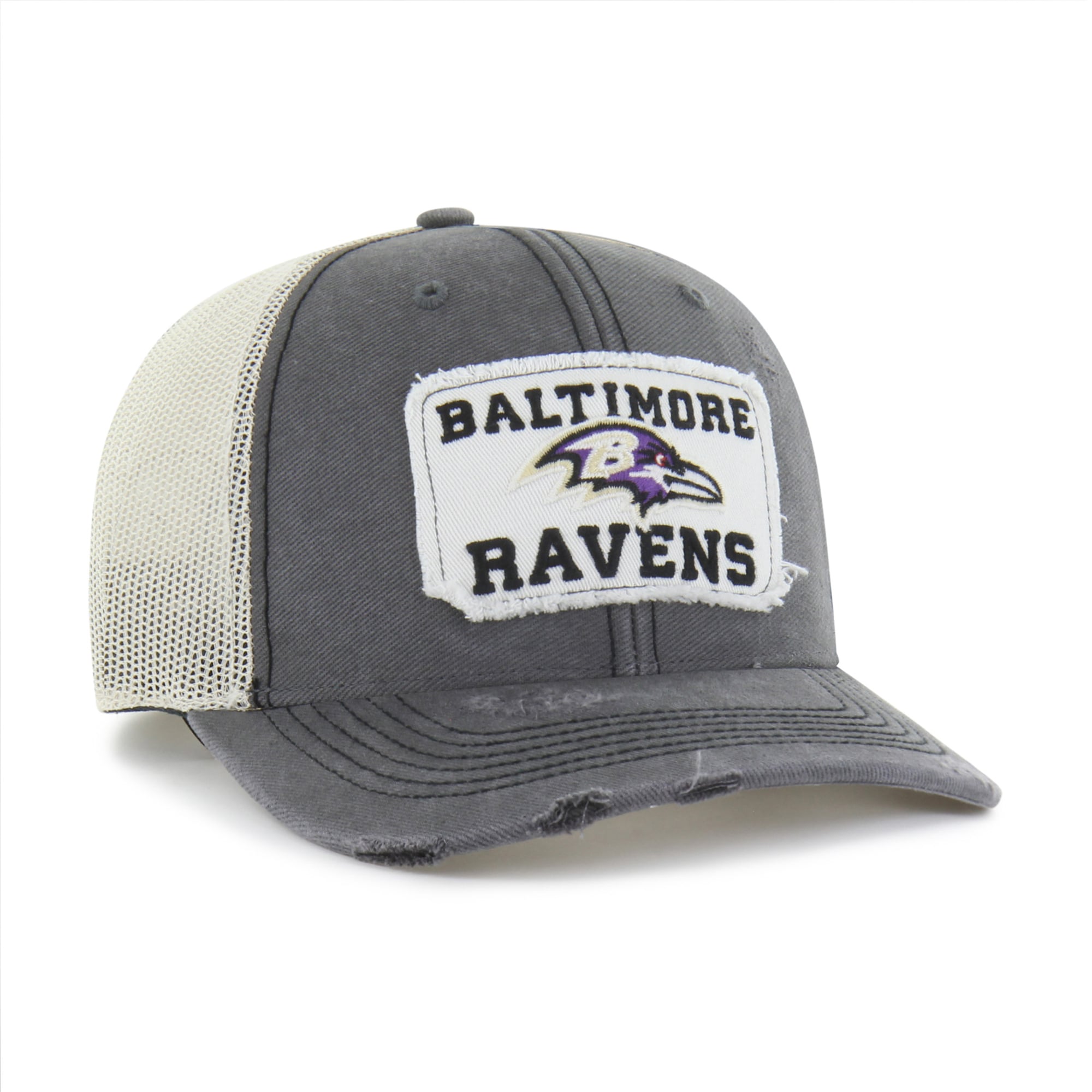 Men's '47 Charcoal Baltimore Ravens Egremont Well-Worn Adjustable Trucker Hat