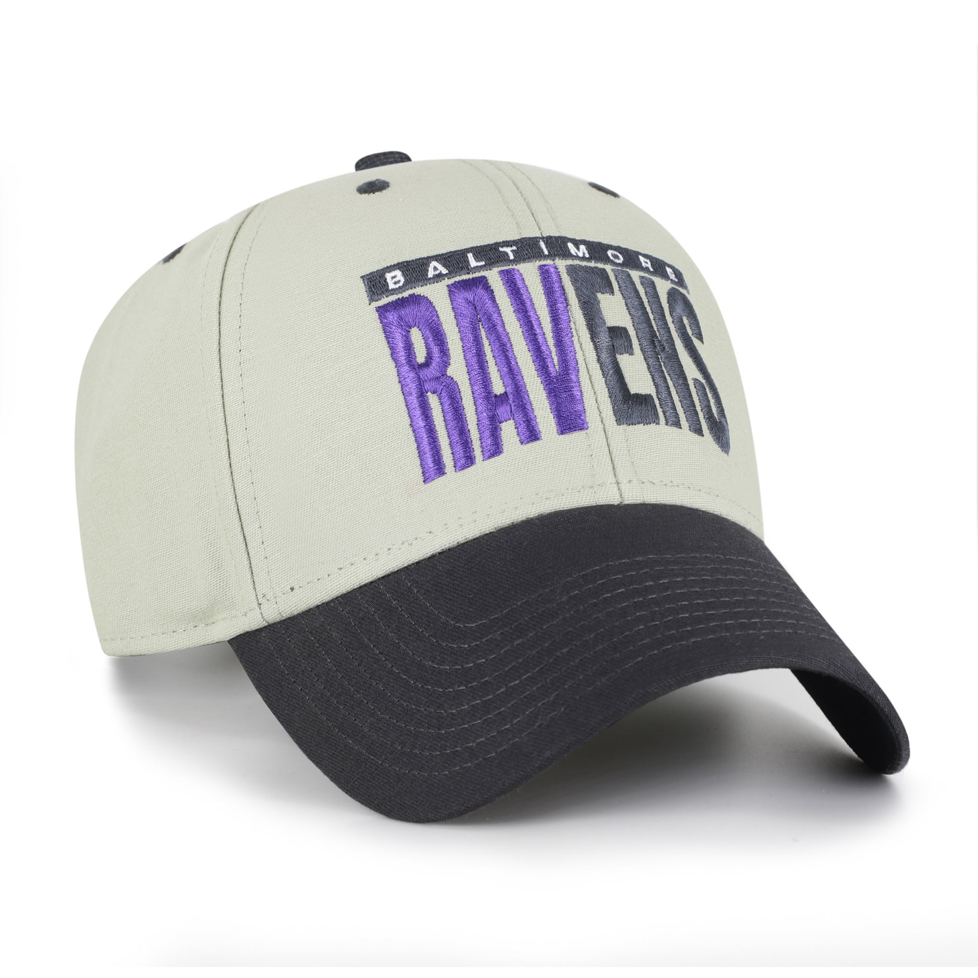Casquette ajustable pour homme '47 Baltimore Ravens grise/noire, inscription demi-bloc MVP