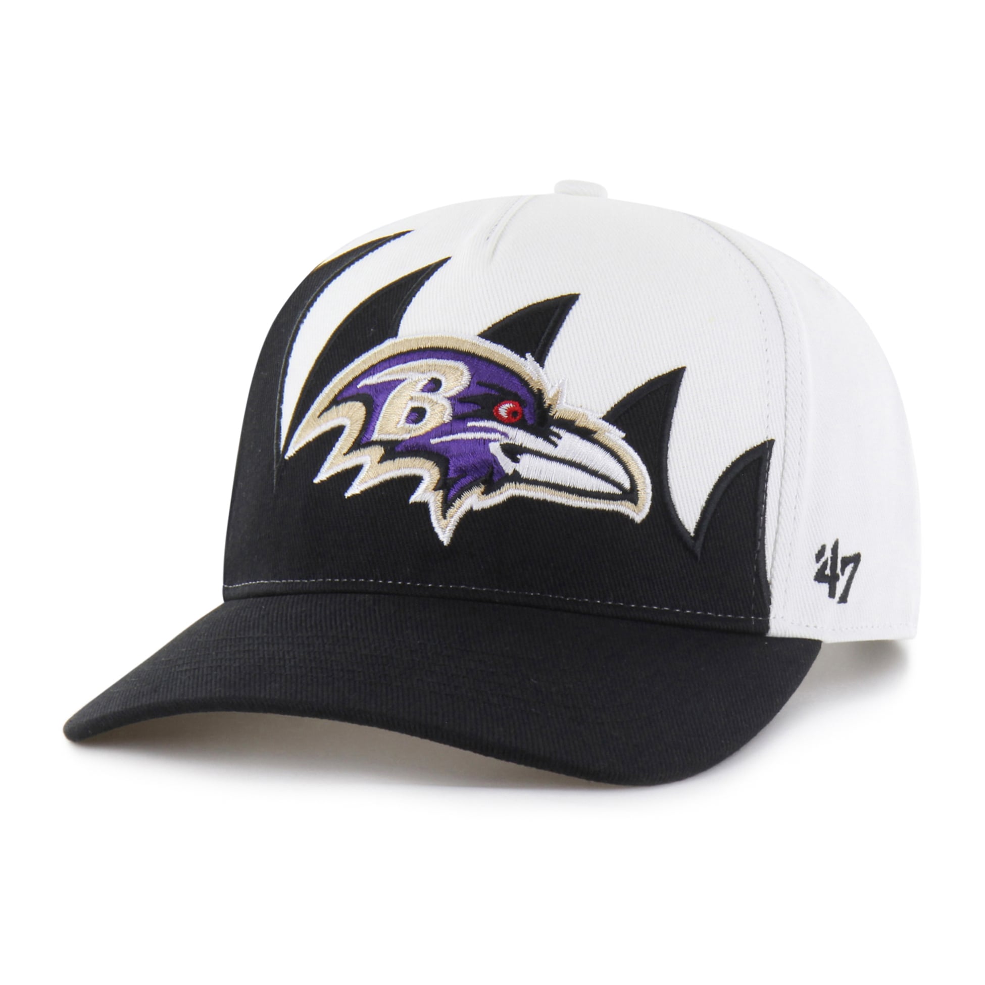 Men's '47 White Baltimore Ravens Jagged Hitch Adjustable Hat