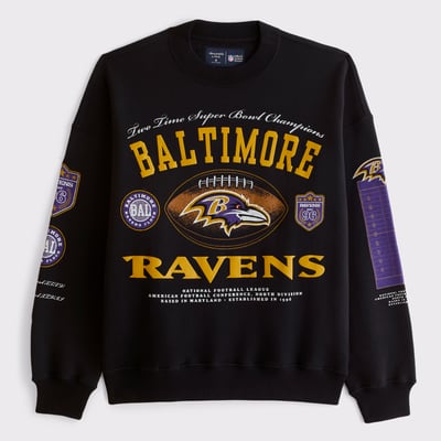 Baltimore Ravens Abercrombie & Fitch Fleece Sweatshirt - Black