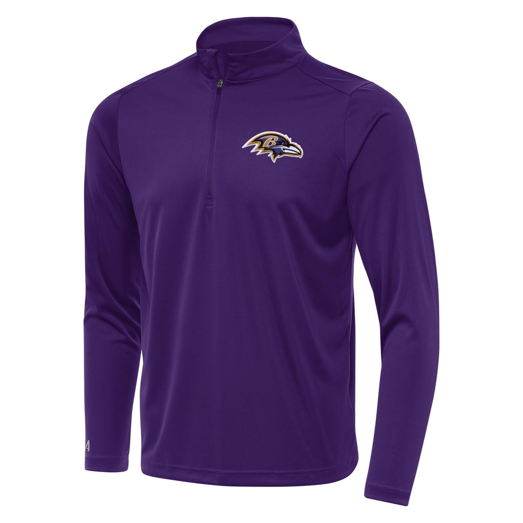 Baltimore Ravens Antigua Personalized Tribute Quarter-Zip Pullover - Purple