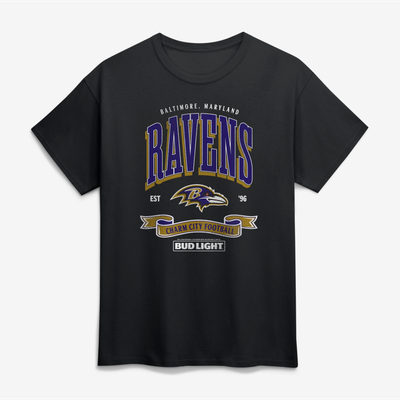 Baltimore Ravens Bud Light T-Shirt - Black