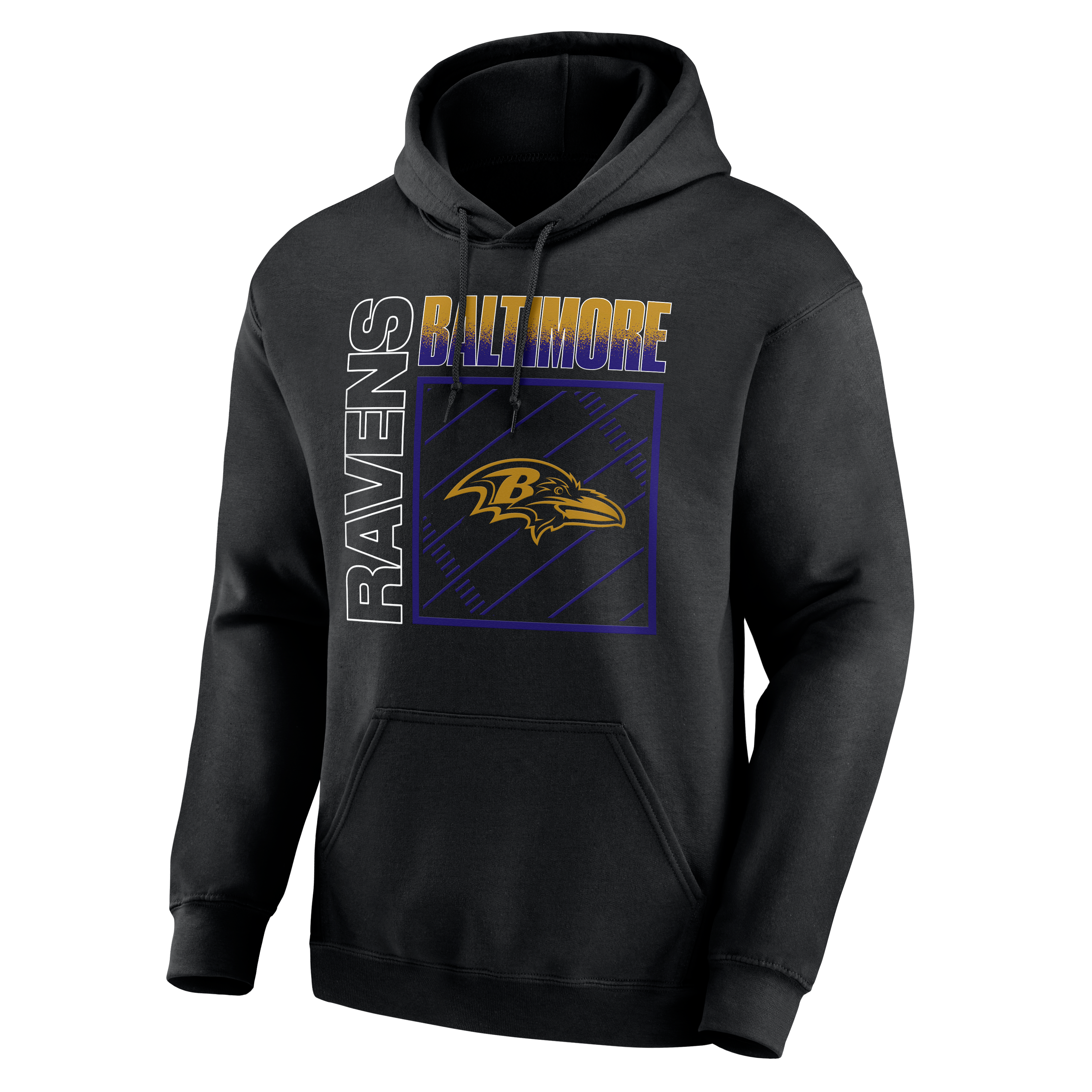Men's Black Baltimore Ravens Home Field Pop Personalized Name & Number Hoodie