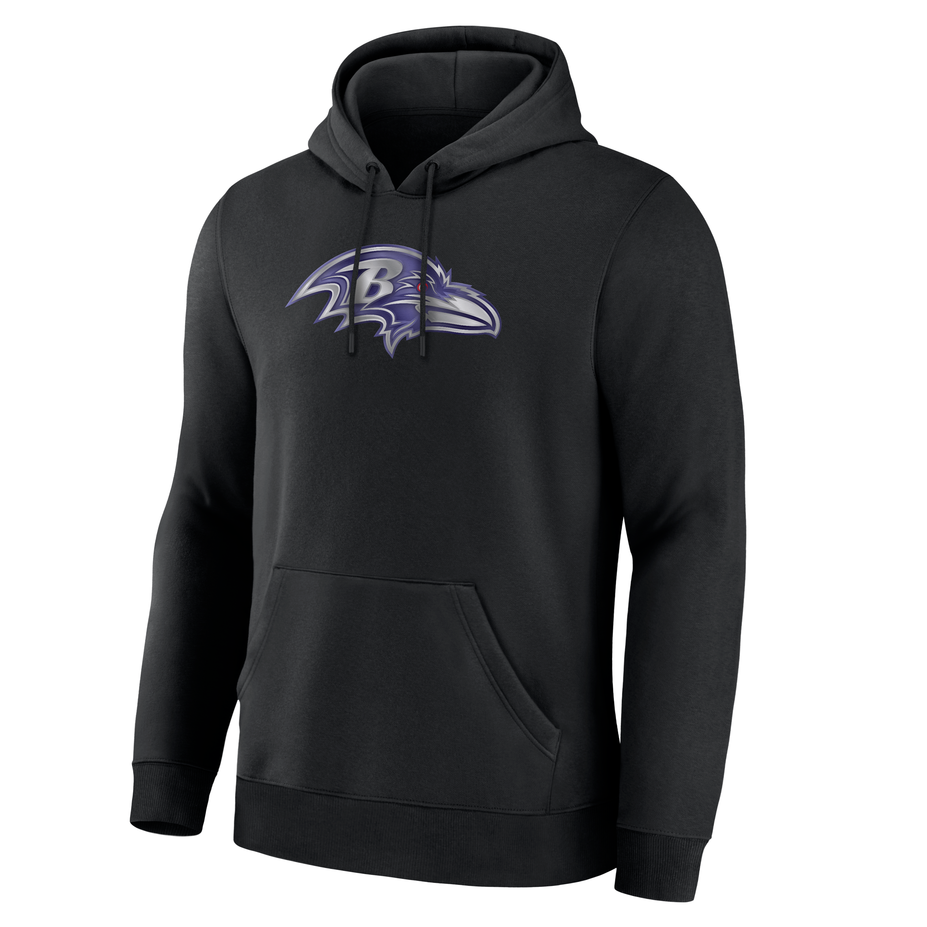 Sweat à capuche noir pour homme avec mascotte métallique des Ravens de Baltimore