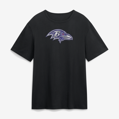 Baltimore Ravens  Metallic Mascot T-Shirt - Black