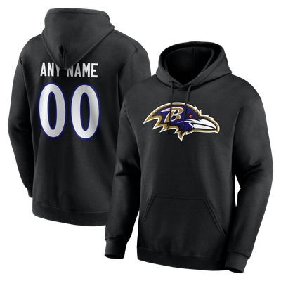 Baltimore Ravens  Team Authentic Personalized Name & Number Hoodie - Black