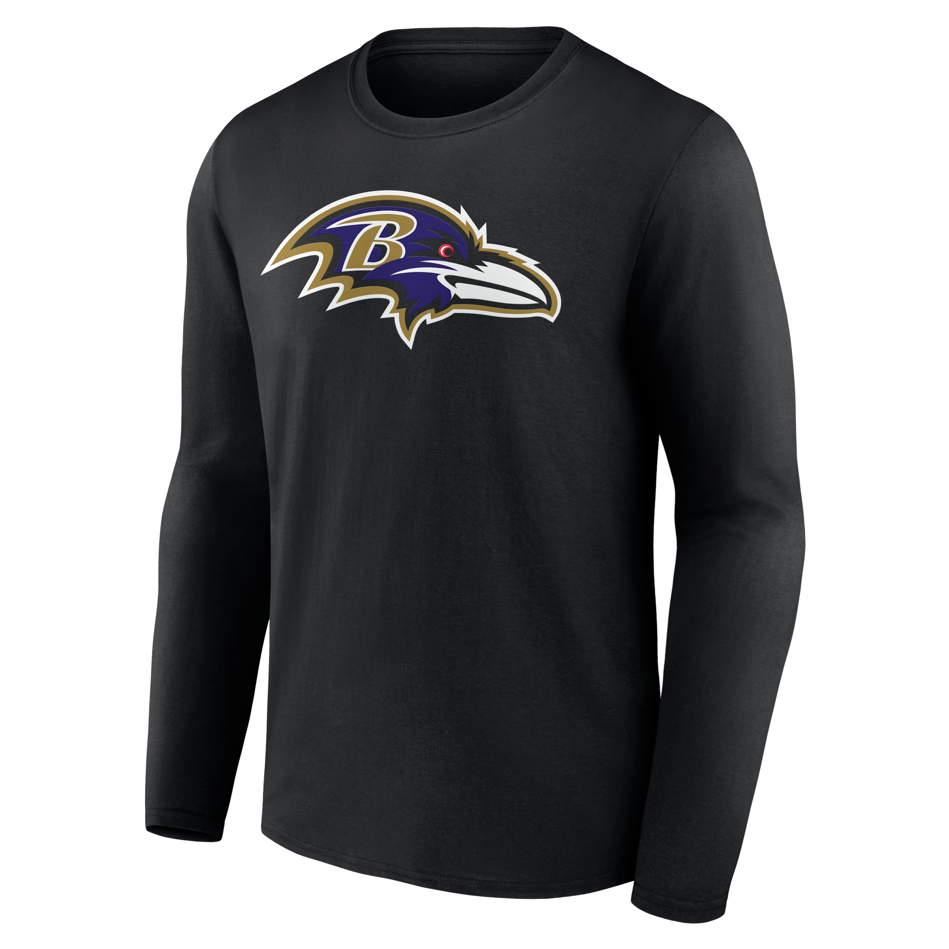 T-shirt à manches longues noir authentique pour homme des Ravens de Baltimore, personnalisé avec nom et numéro