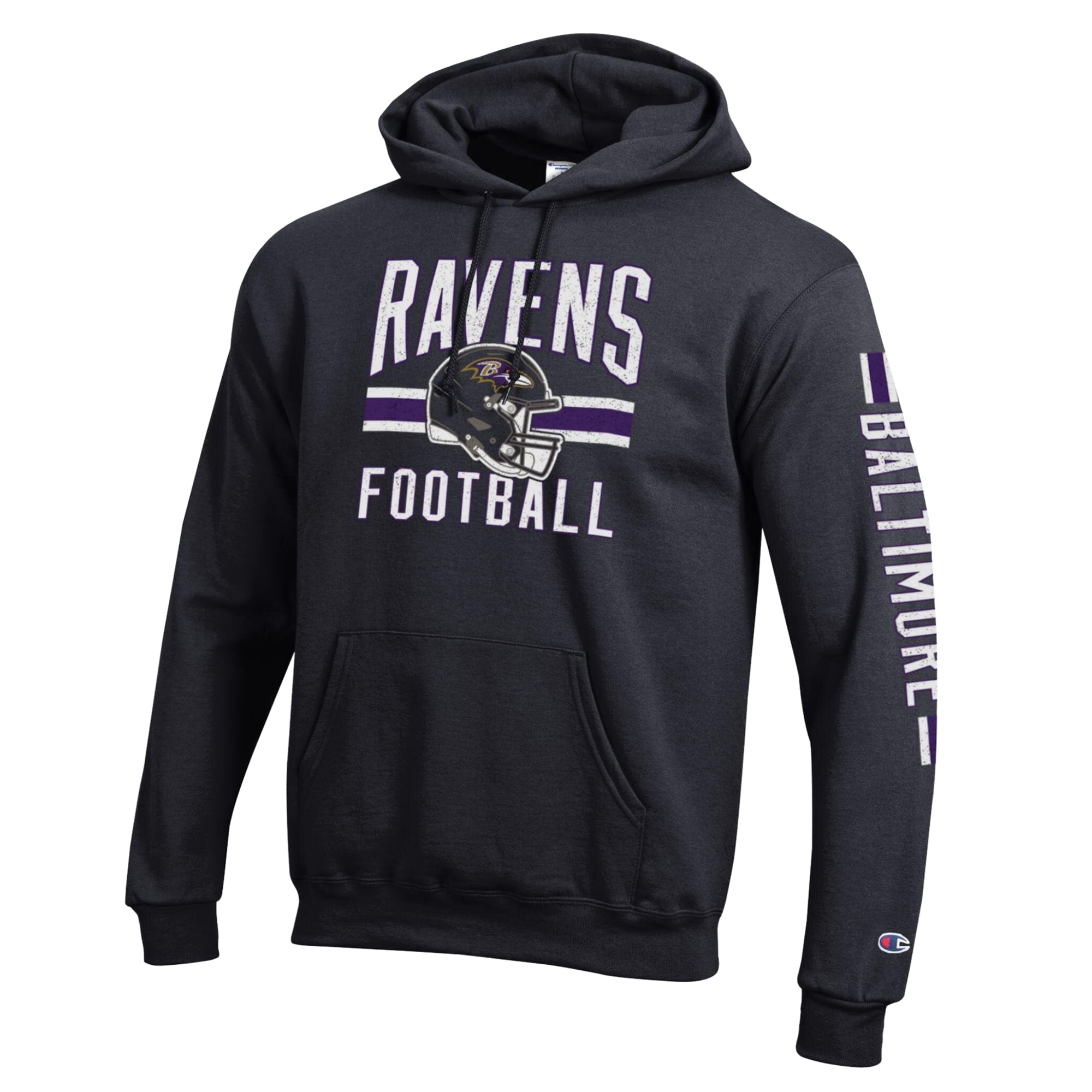 Sweat à capuche Champion noir Baltimore Ravens Powerblend pour homme