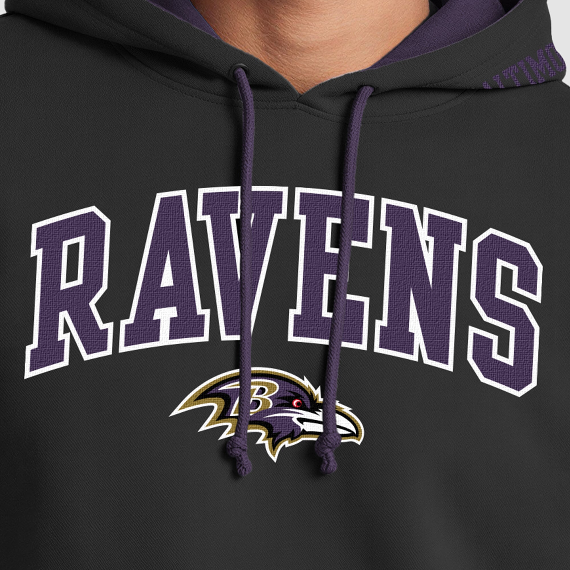 Men's Champion  Purple/Black Baltimore Ravens Contrast Hoodie