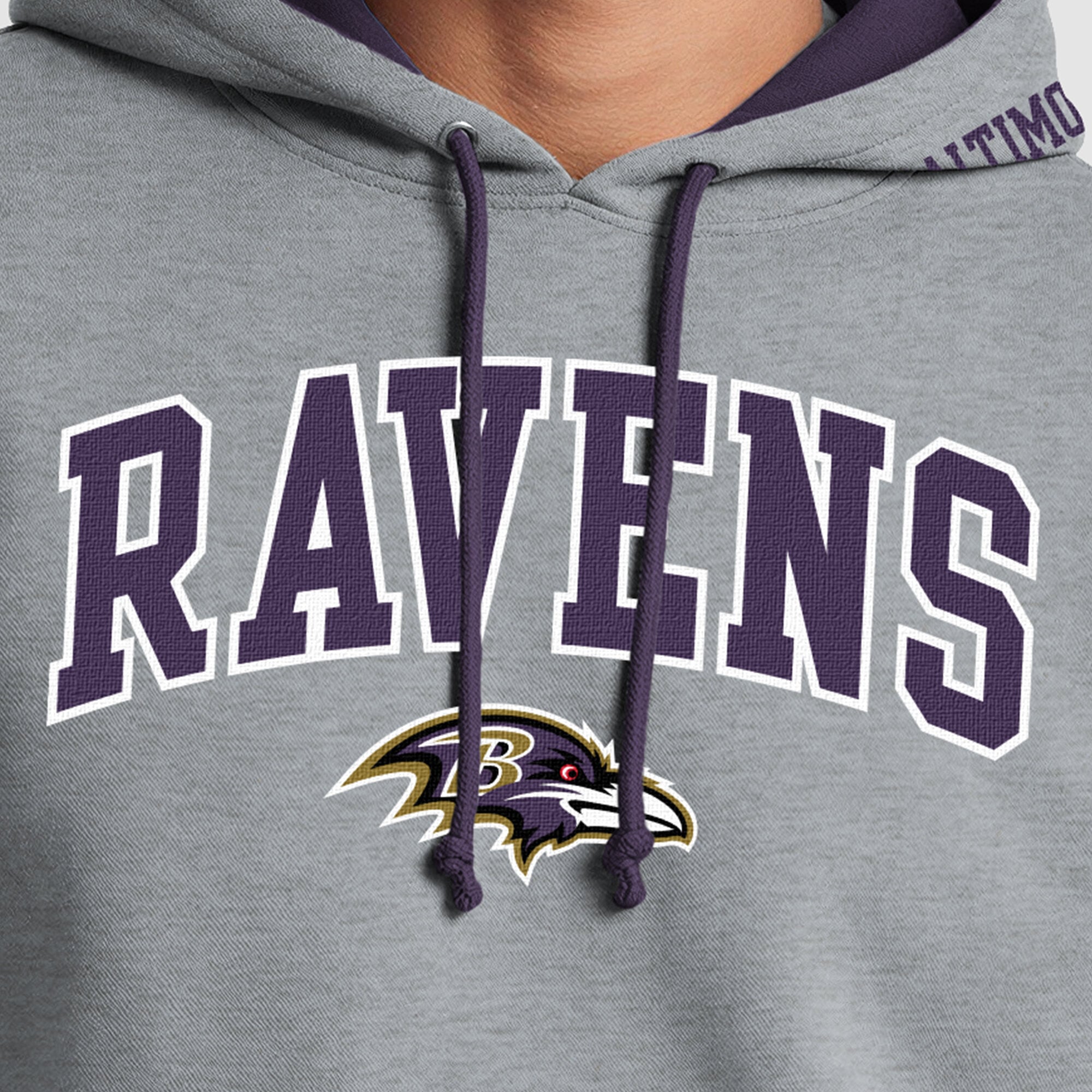 Sweat à capuche contrasté violet/noir des Ravens de Baltimore pour homme, la marque Champion