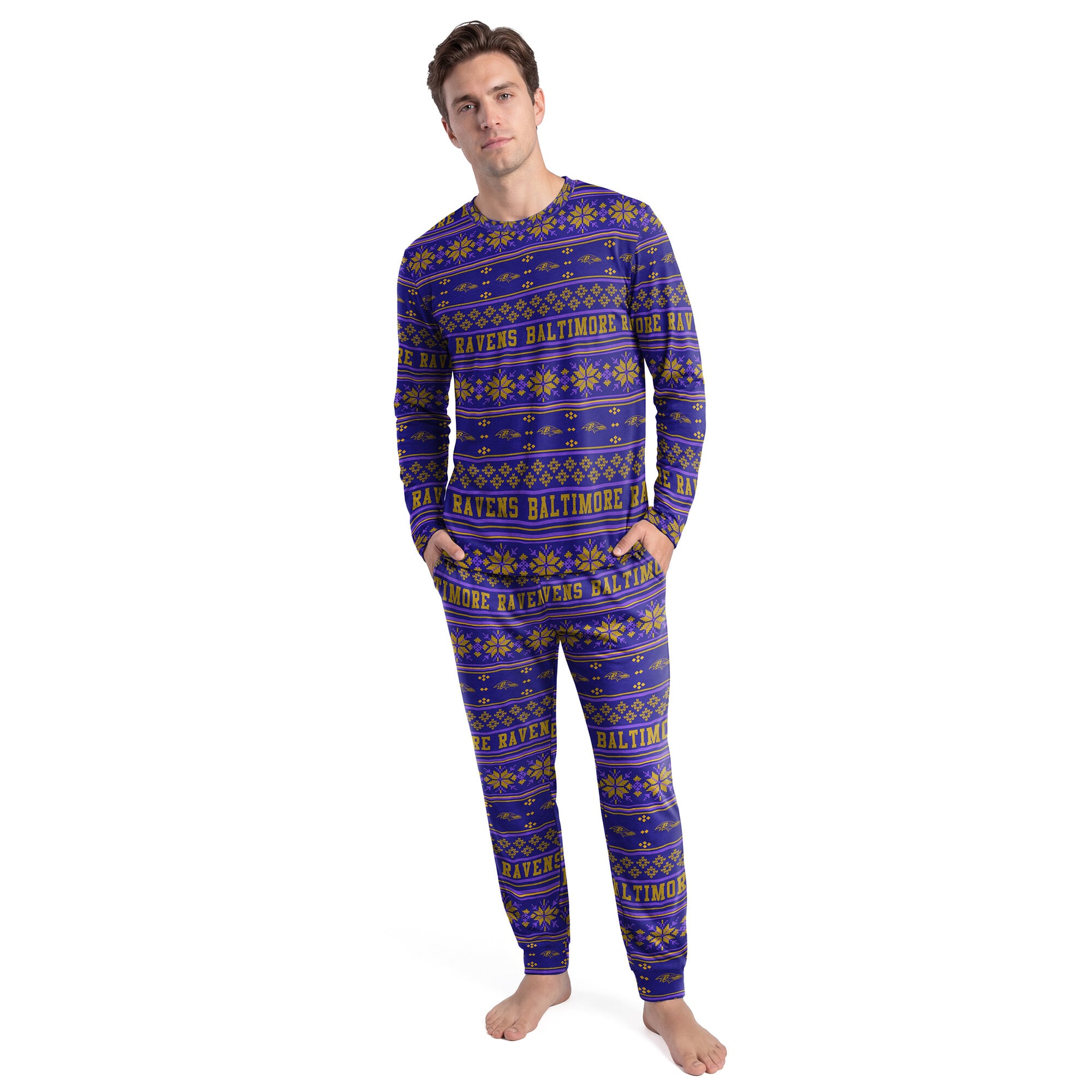 Ensemble t-shirt à manches longues et pantalon pour homme Concepts Sport violet Baltimore Ravens Jubilee